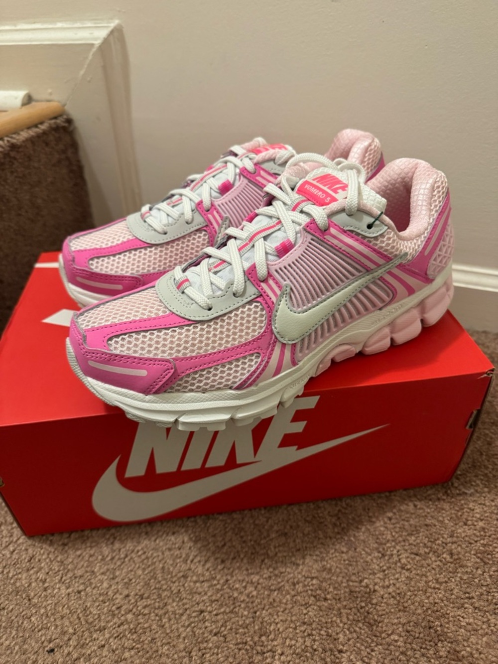 Pink Nike Vomero 5 size 9